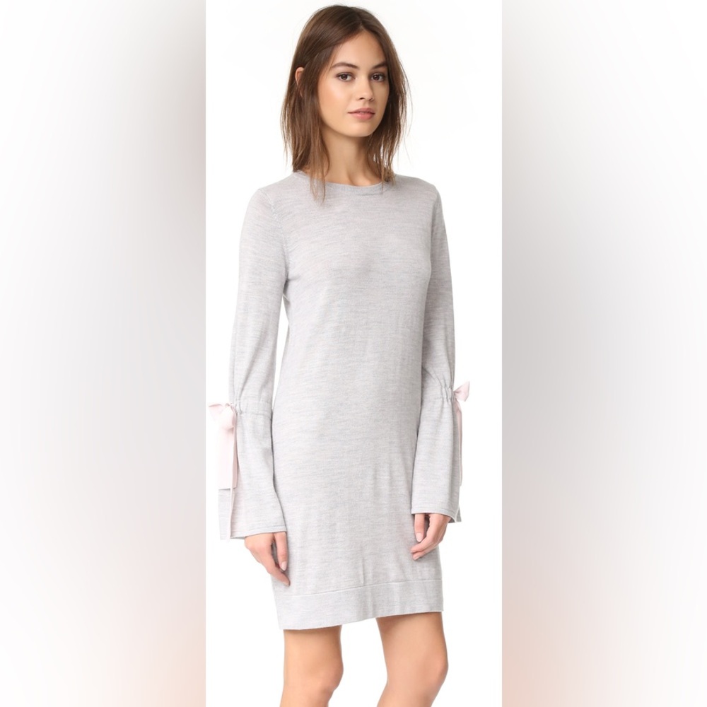 New Club Monaco Sohrab Bow tie sleeve sweater dress grey size medium